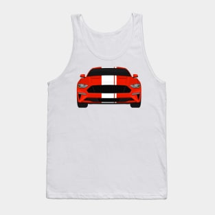 Mustang GT Race-Red + White Stripes Tank Top